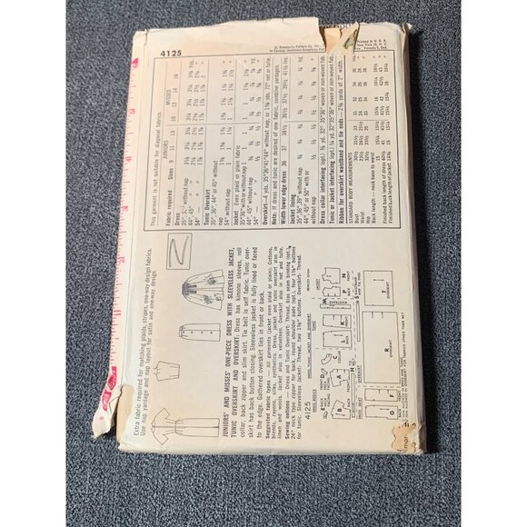 Simplicity 4125 Round The Clock Dress Pattern Size 12 Misses Vintage 1960s uncut - Picture 2 of 2